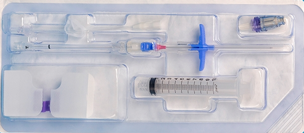 The procedure of placing Mini Midline that with guidewire