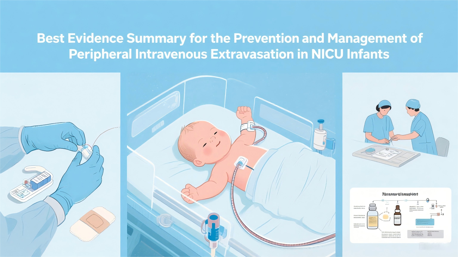 Best Evidence Summary for the Prevention and Management of Peripheral Intravenous Extravasation in NICU Infants